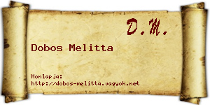 Dobos Melitta névjegykártya